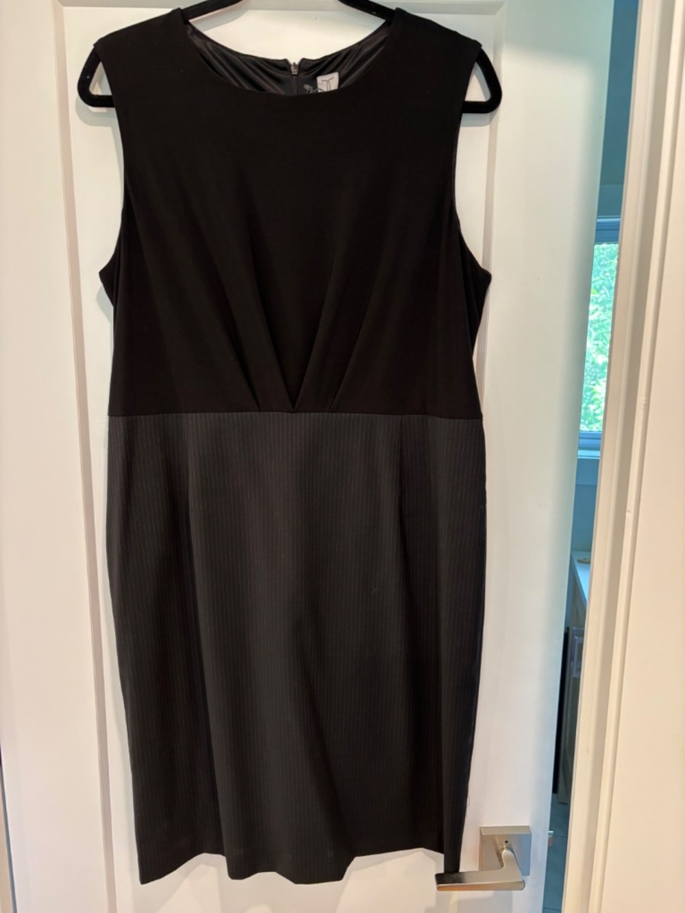 NWT Tristan Travel Collection Draped Pinstripe Sheath Office Dress 16 L XL